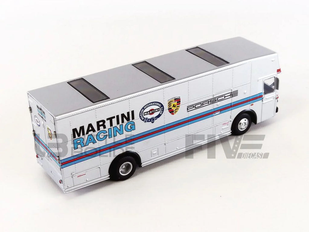 Stripes Diecast Schuco 1/64 Mercedes Transporter "Martini Race with Car Racing" Silver by Model Benz