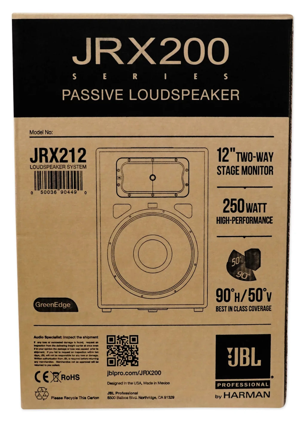 DJ Floor Truck 1,000 P/A JBL 2-Way Hand 12" Monitor Wedge Speaker + JRX212 Watt