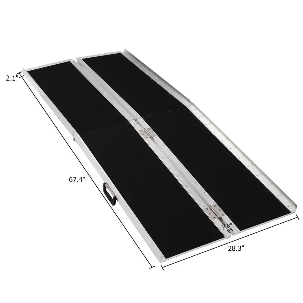 Wheelchair x Ktaxon Scooter 28" Multifold 72" 6FT Portable Non-skid Aluminum Ramp Carrier Mobility