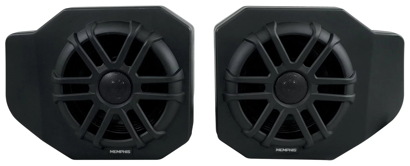 Audio RNGR65FE Pair For Ranger Polaris 2018+ Speakers+Amp Tower Memphis Pods+LED