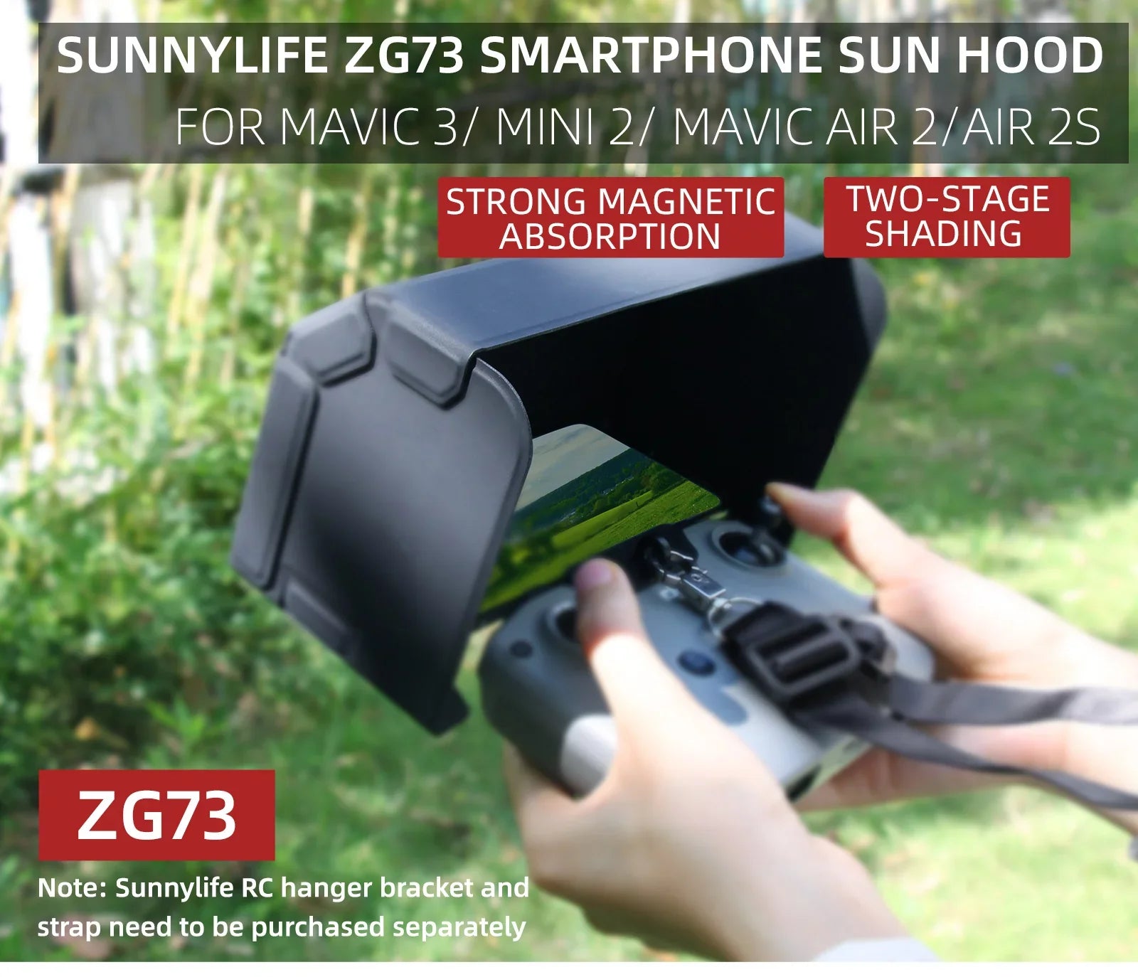 2S/Mini Mavic 2 Phone Hood Control Remote /Air For DJI 3 Sunshade