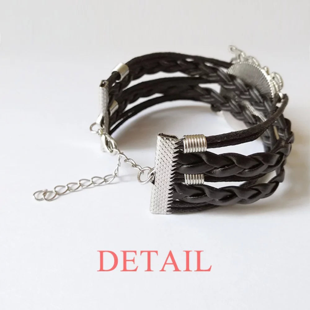Knitting Accessory Wristband Spring Leather Rope Love House USA White Twisted Bracelet Graffiti Liberty