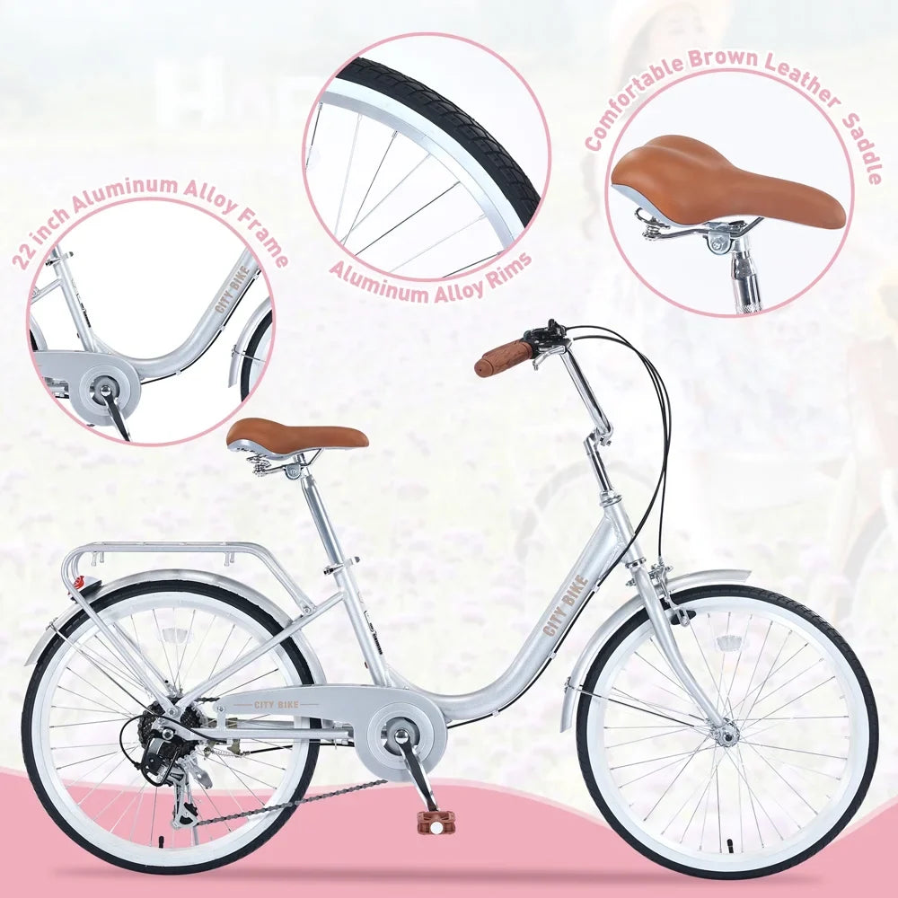 Bicycle for 8+Years, Inch Shifter Kids Alloy je Ages Bike 22 jx derailleur,Silver Frame,7-speed and Yone Girls Aluminium