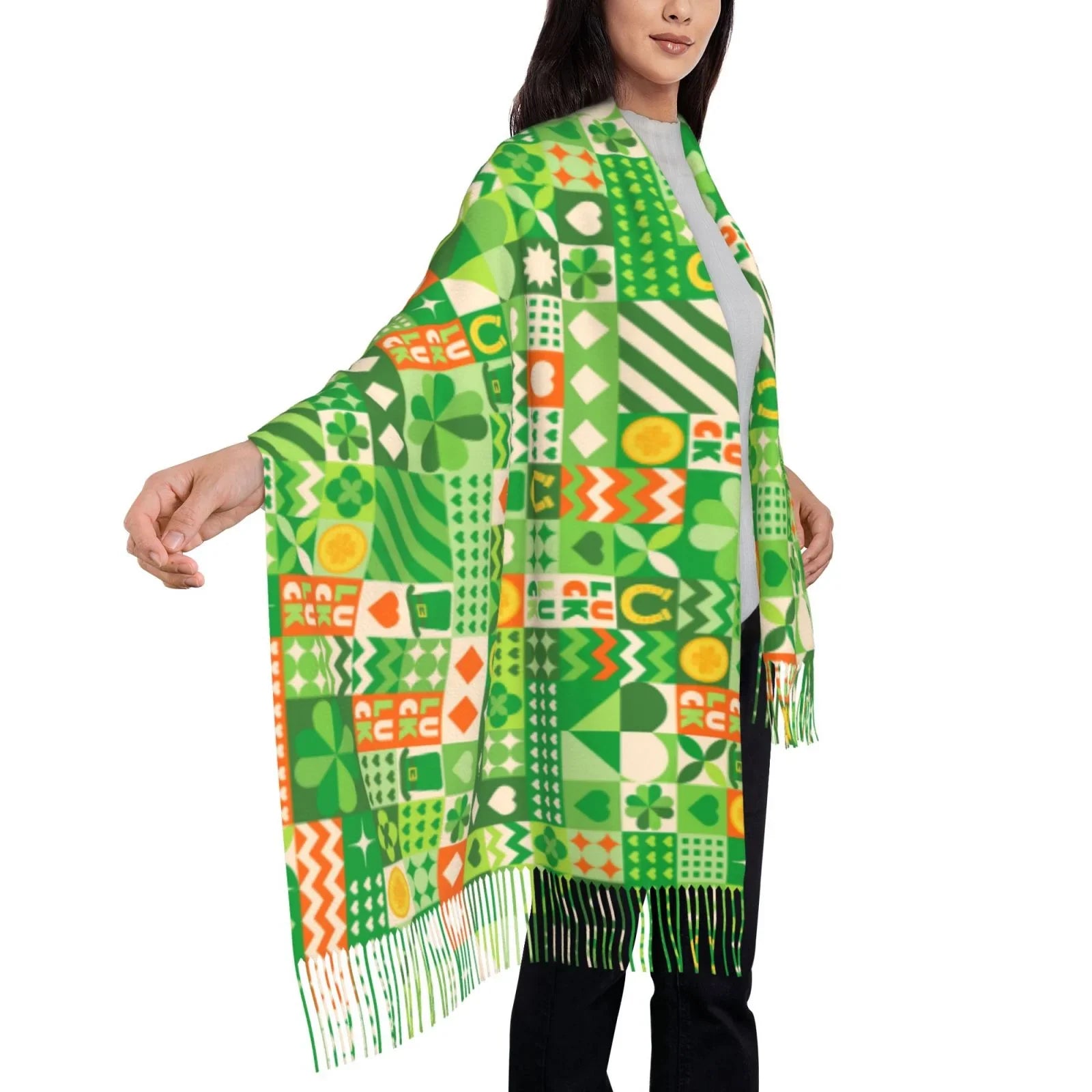 Feel Patrick's St Wrap Scarf Scarves Cashmere Bingfone Shawl Winter Art Women Warm Soft For Day6 Elegant Print Gifts- Large