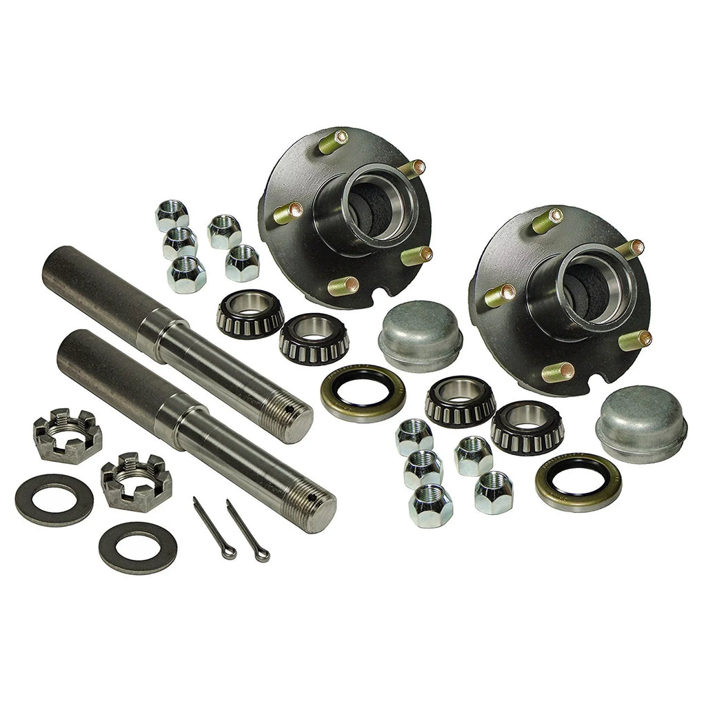 4-1/2 Spindles Trailer On (2) Assemblies 1-1/16 Inch 5-Bolt Bearings Inch &amp; - Includes Hub Straight of Pair