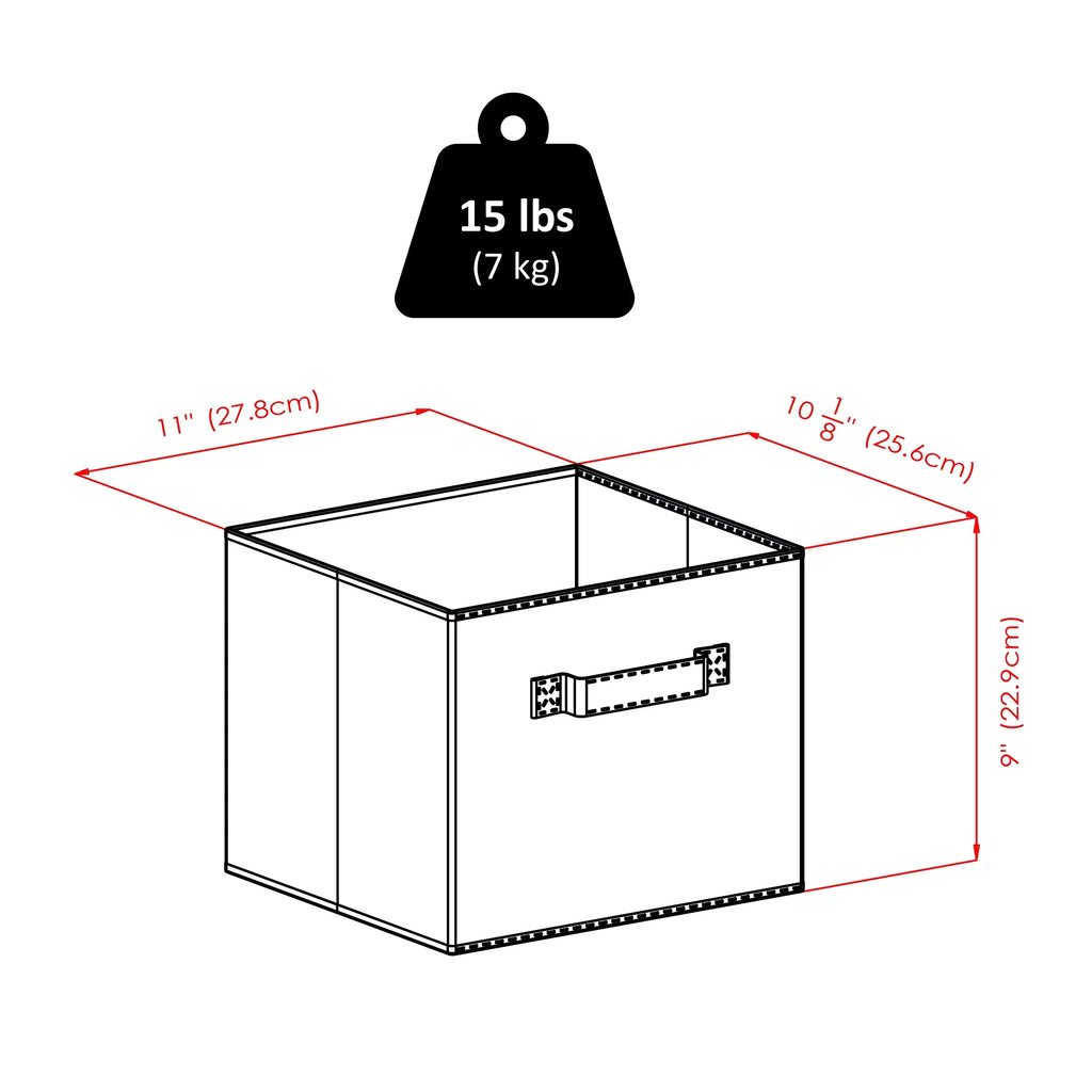 & Espresso Narrow Capri Finish Foldable Set, Wood Black Shelf 5-Pc 4 Fabric Winsome Baskets,