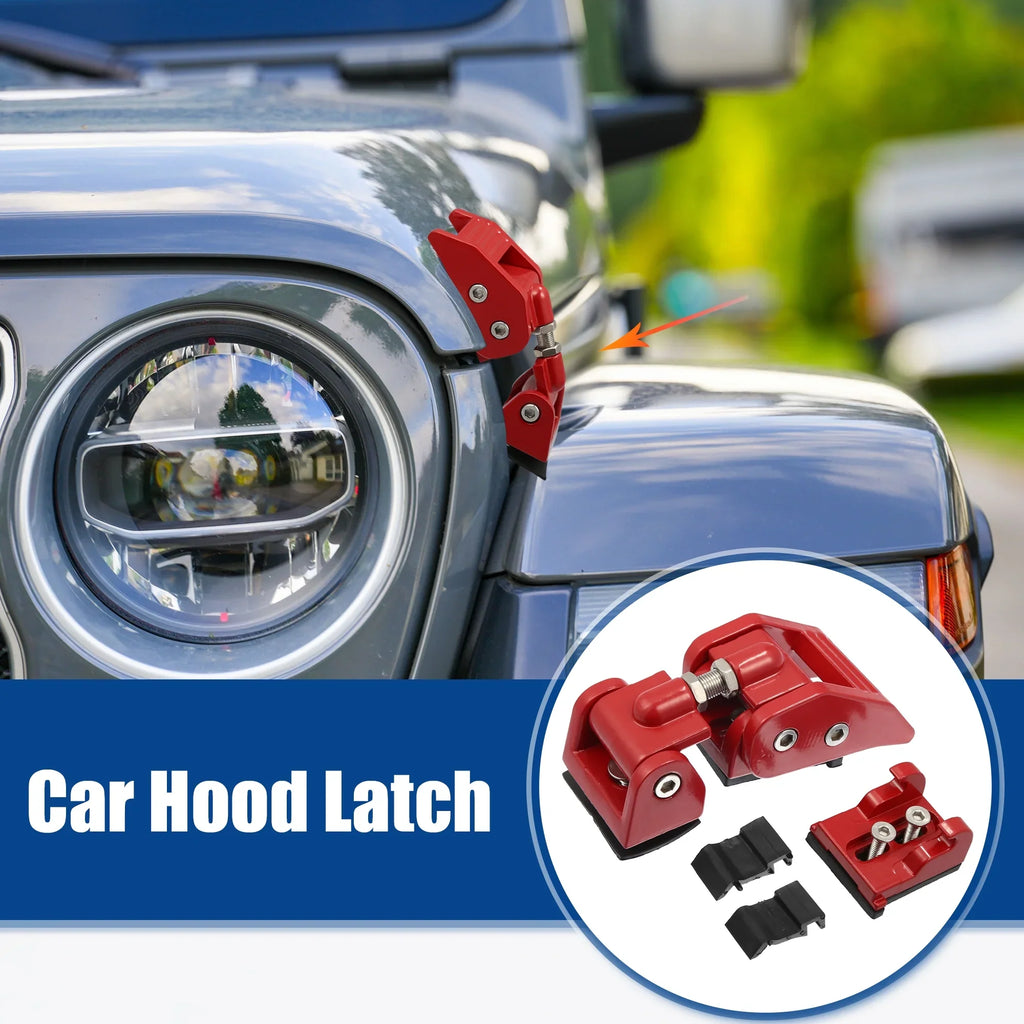 Hood Fit Pair Door Hood Door Catch JK Unique 2 & Front Locking Jeep Red Wrangler Bargains 1 for 4 Latches Unlimited