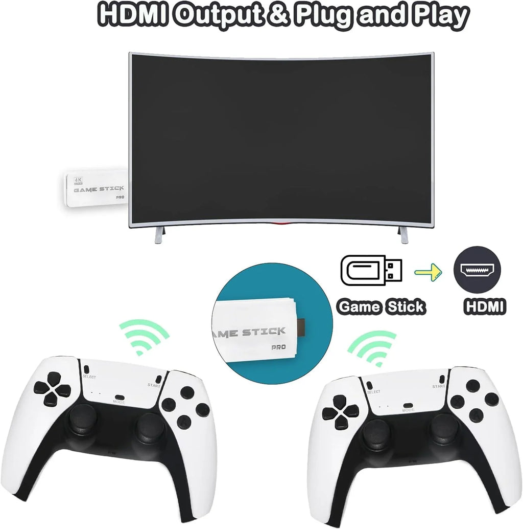 in Games,23 Built with Dual High Game Console, Game TV 2.4G Plug 4K Video HD Output Emulators, Wireless Stick Play and Controllers Retro 20000+ Wireless Classic for Definition