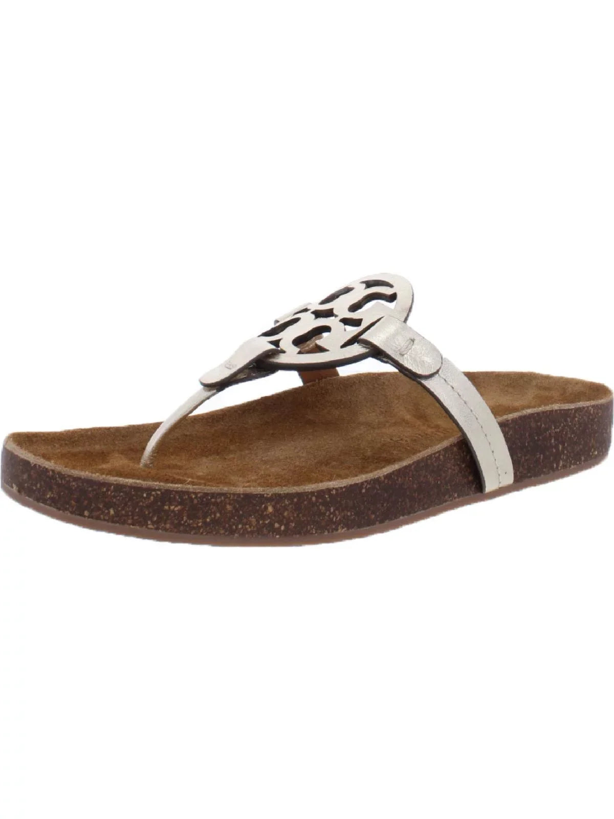 Burch Ergonomic Cloud Women's Metallic Tory Slide Leather Miller Sandals