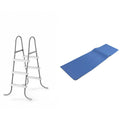Protective Ladder Frame Mat Pool + 42-Inch Ground Ladder Pool Steel Intex Above