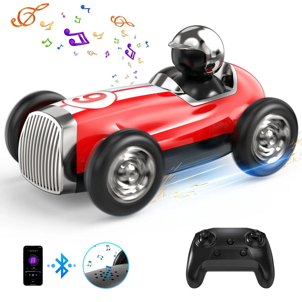Kids Gifts, Fast Mode Trucks Girls Stunt Control Boys 2 RC 2.4GHz for RC for Car Toys Car with Wireless Remote Speed AUOSHI RC Bluetooth Music Car Red Speaker