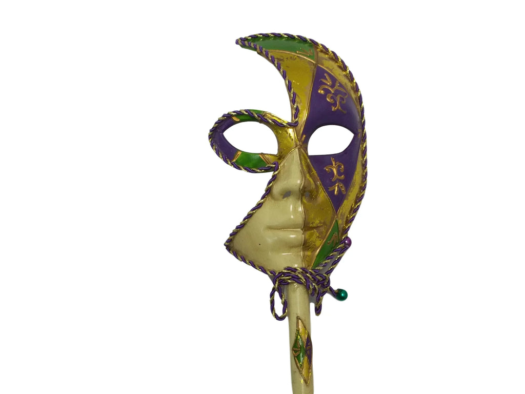 Stick Lis Green New Fleur De Venetian Orleans Ladies Mask Gold Purple