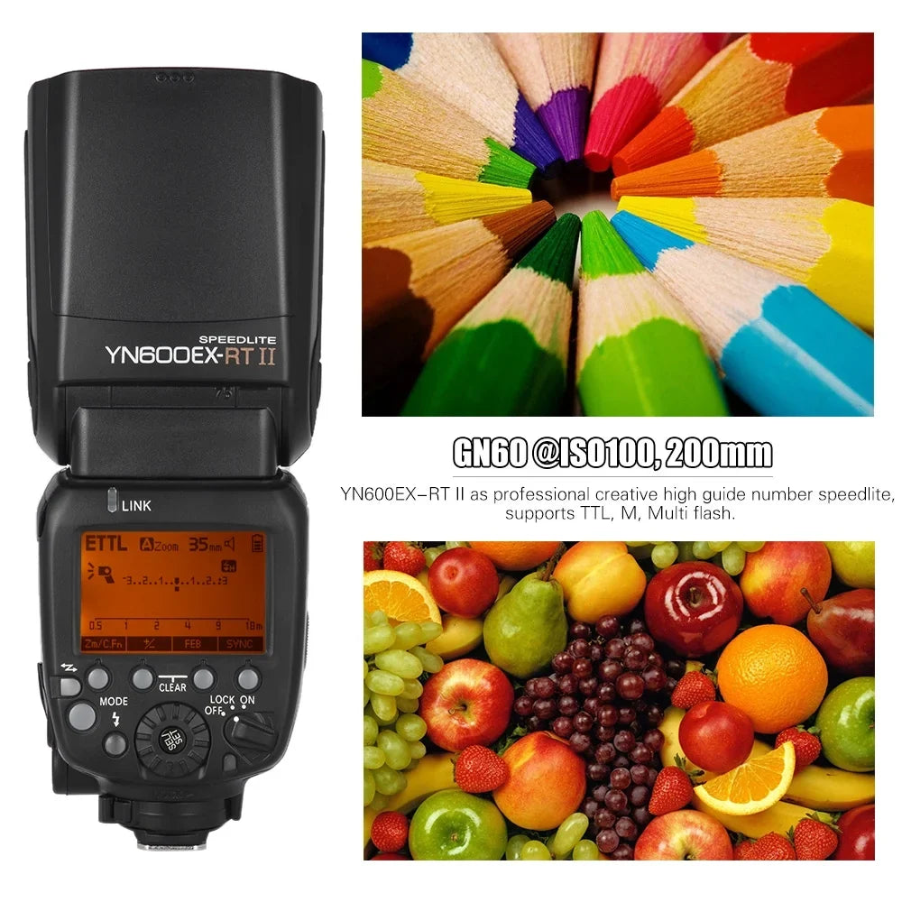 GN60 Manual RT RT YONGNUO Camera Canon as II for Auto/ YN600EX YONGNUO Support 600EX Professional EX Speedlite RT 2.4G Wireless Flash Master Creative 1/8000s Zooming TTL HSS II YN6000