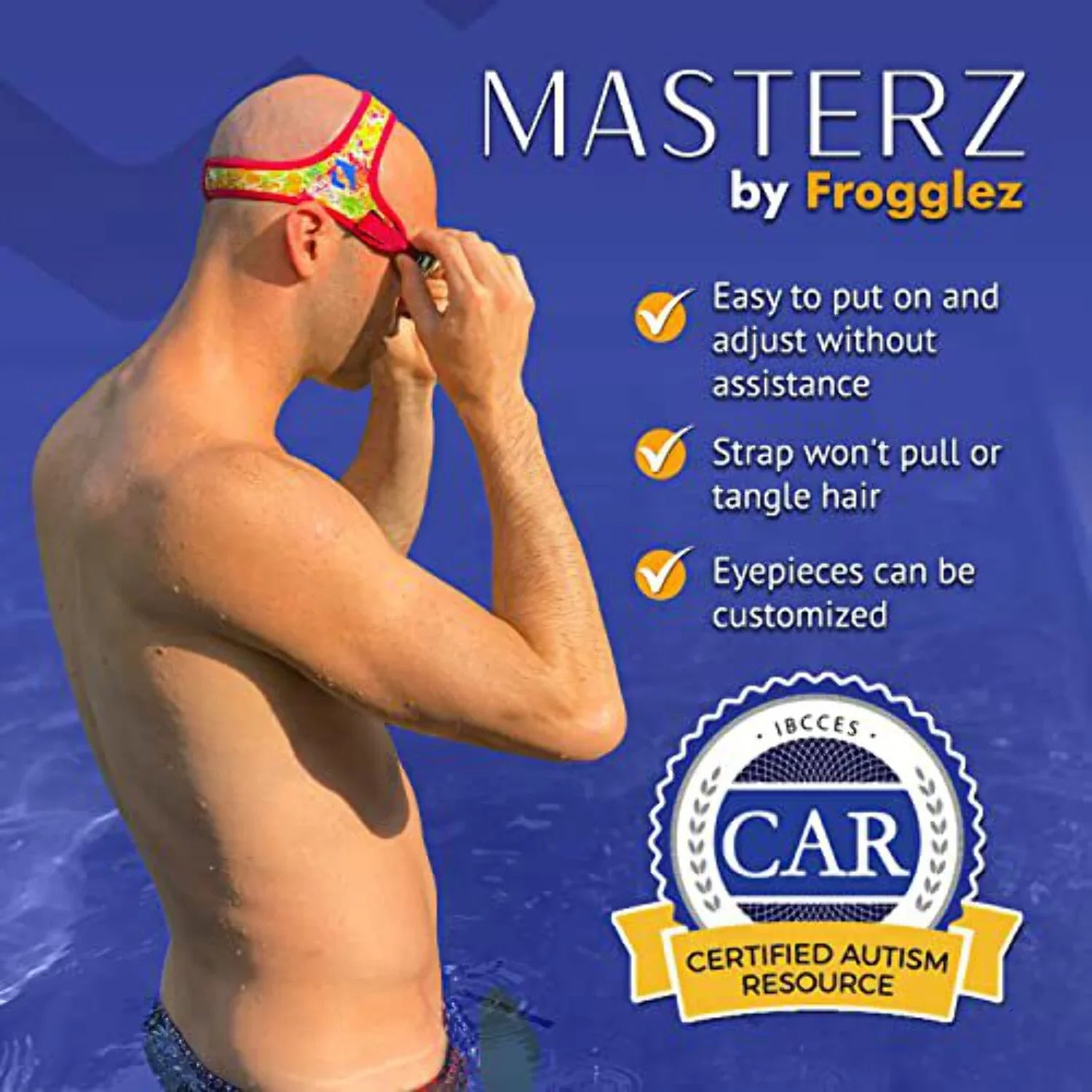 Masterz Frogglez Goggles - for Adults Teens Black Swim &