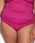 PLUMERIA Lauren Swim Shirred US Bottom, Plus 18W Ralph High-Waist Size