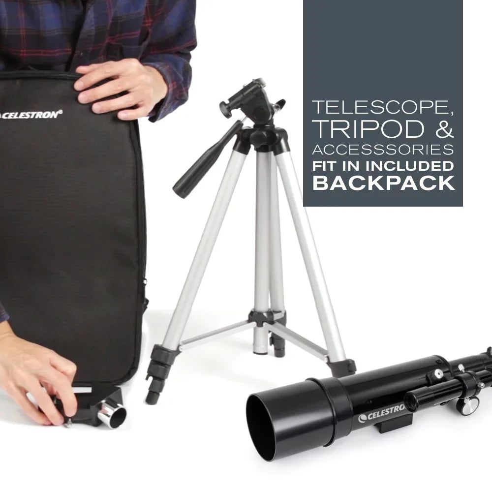 Portable Celestron with Scope and Telescope Tripod Travel Backpack 60