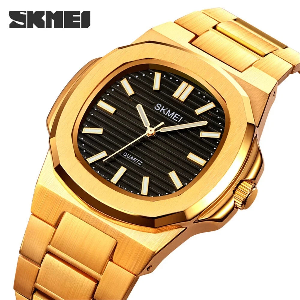 Steel Male Gold Watch Business Luxury Gift For Wristwatch Men Quartz