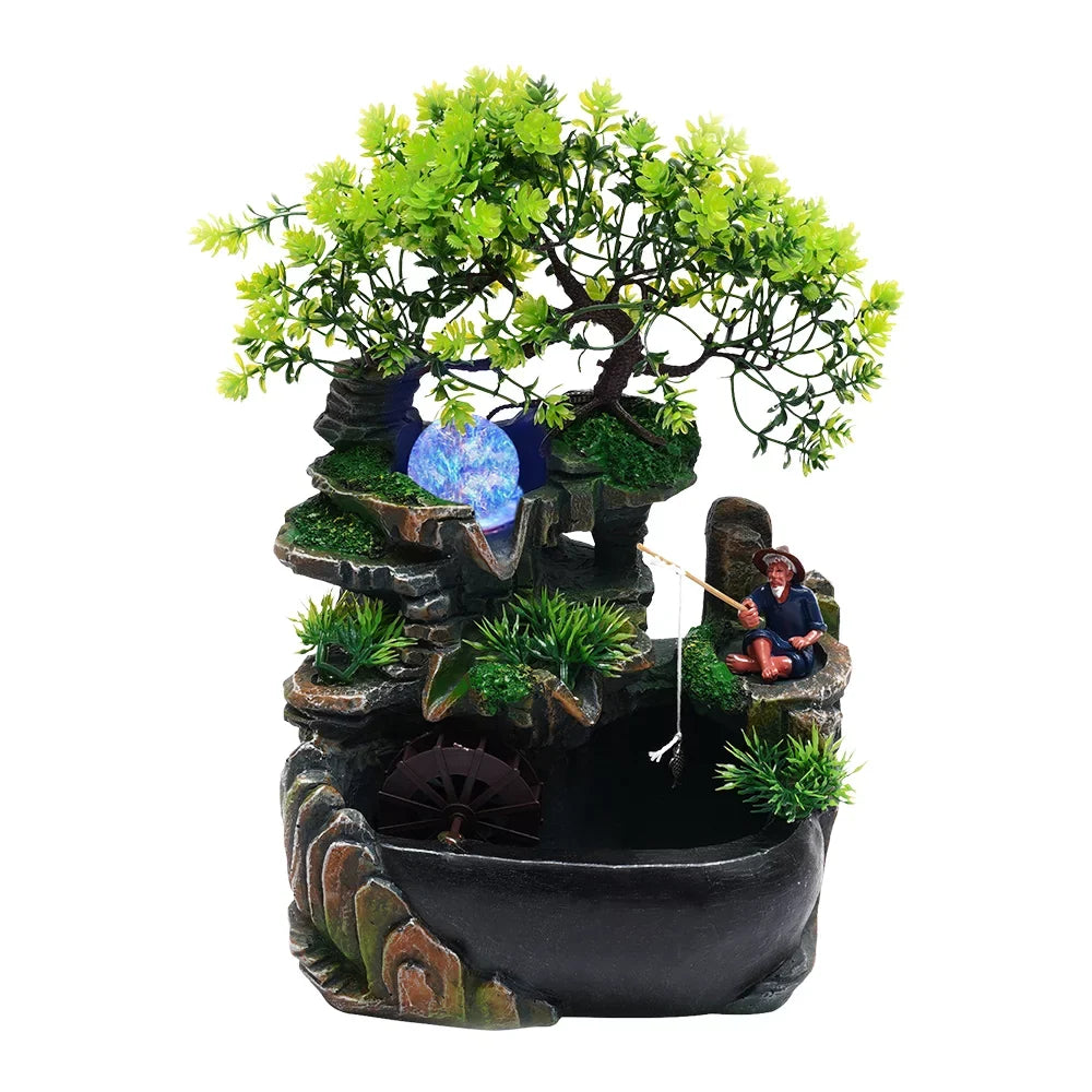 Rockery Zen Decor Miumaeov Fountain Desktop Fengshui Ornament Waterfall