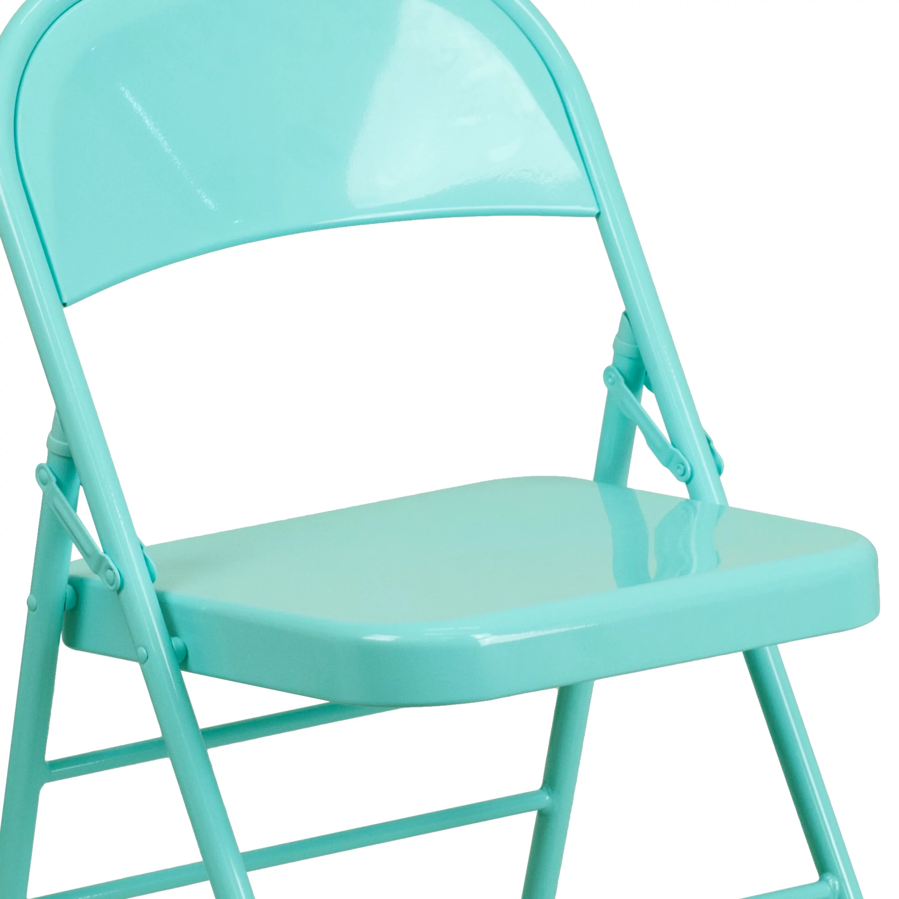 & Teal Tantalizing Metal Folding Double Chair Hinged Series Flash Braced Furniture HERCULES COLORBURST Triple