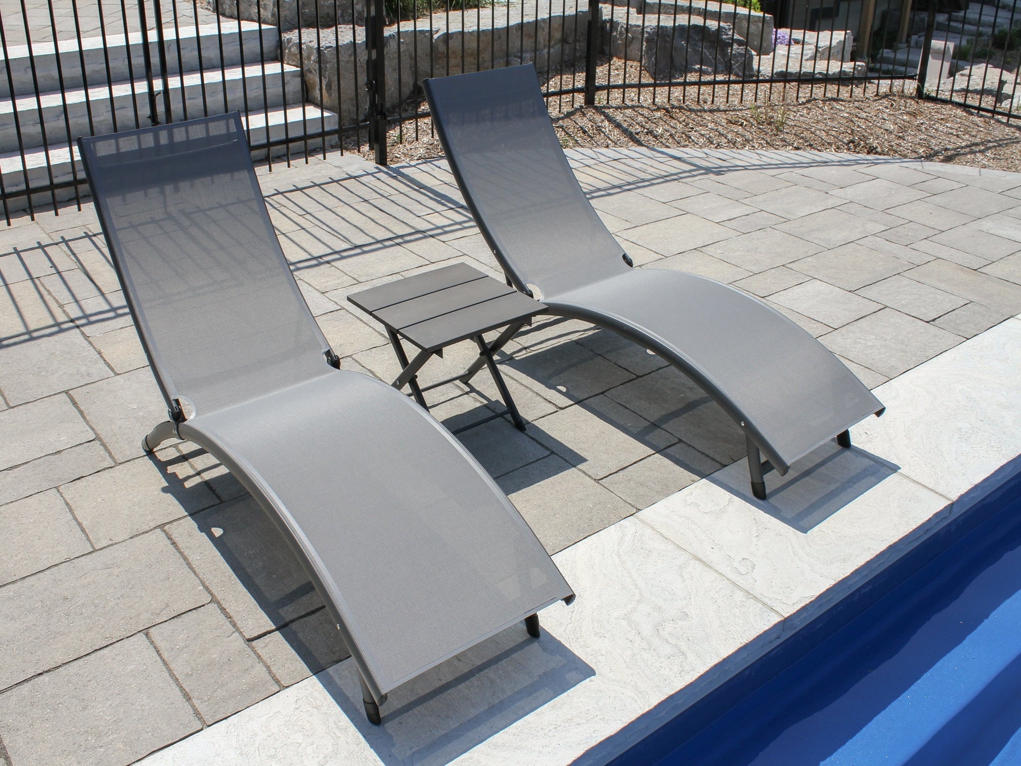 3 69¡± Chairs Collection Aluminium Black Reclining Hamptons The Piece Folding and Set Table
