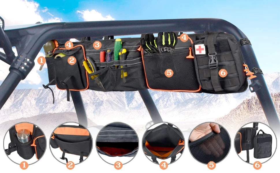 Most Storage UTVs For Large Roll Yamaha Rear Cargo Full Cage Size Car Polaris Goldfire Kawasaki Organizer UTV Bags Gear Bag