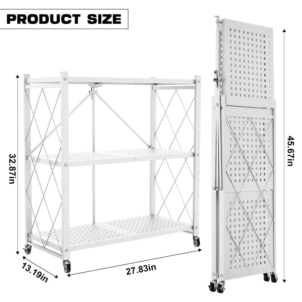 QRInnovations Heavy Duty Tier Modern Style White Shelving Storage Metal Rack 3/4