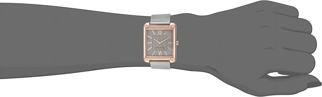 and silver-tone bracelet west mesh watch women's gold-tone rose nine