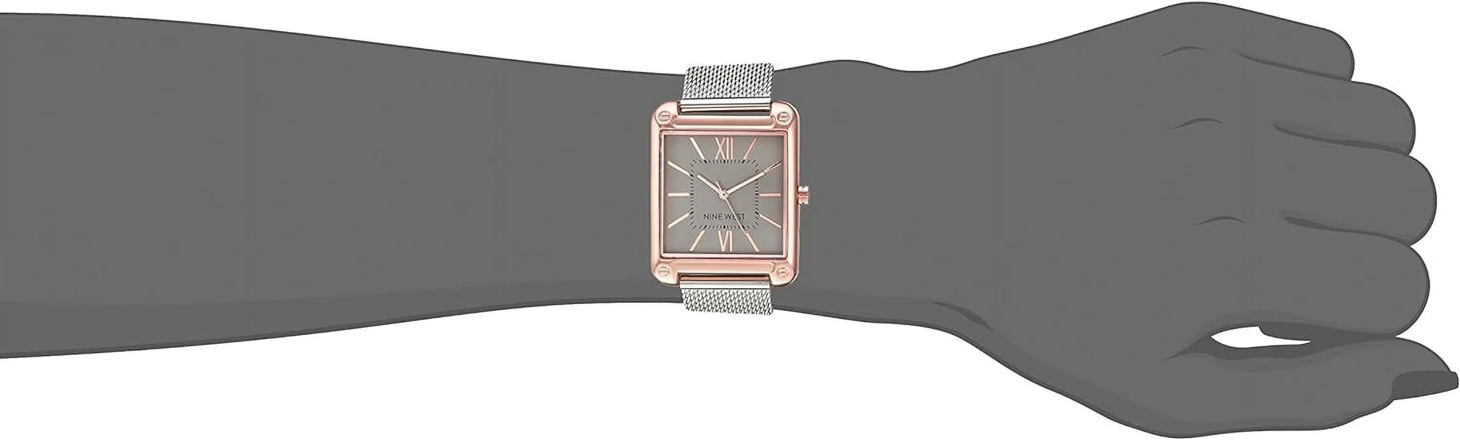 and silver-tone bracelet west mesh watch women's gold-tone rose nine
