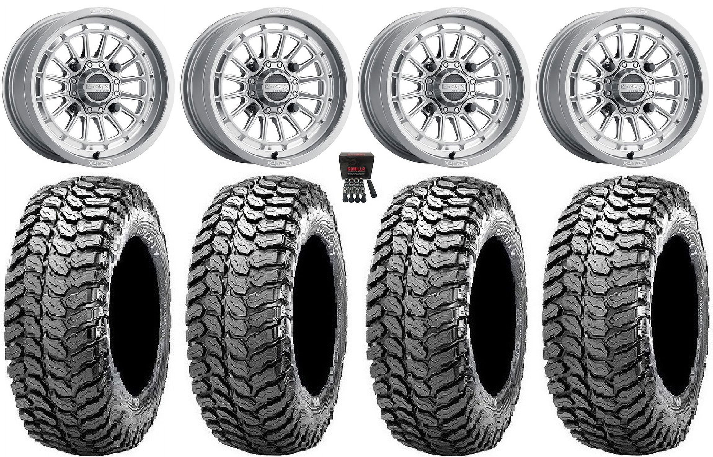 15" MetalFX Gm Contrast Delta / 1000 Can-Am / Tires 29" Pioneer Talon Cut Wheels Maverick Honda Liberty X3