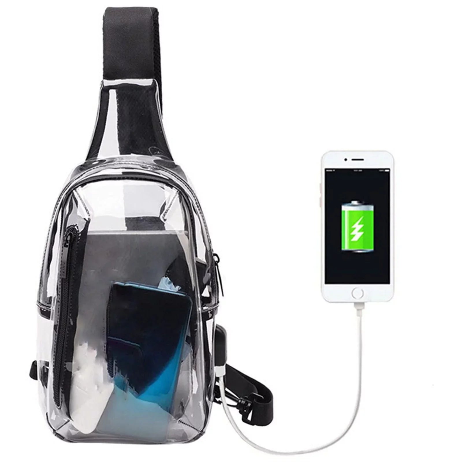 Adjustable Outdoor New Bag Sling Shoulder Transparent Bag Bag Travel Belt Sports Leisure Visual