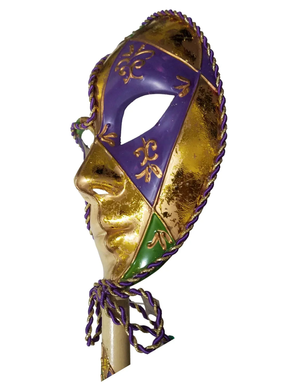 Stick Lis Green New Fleur De Venetian Orleans Ladies Mask Gold Purple