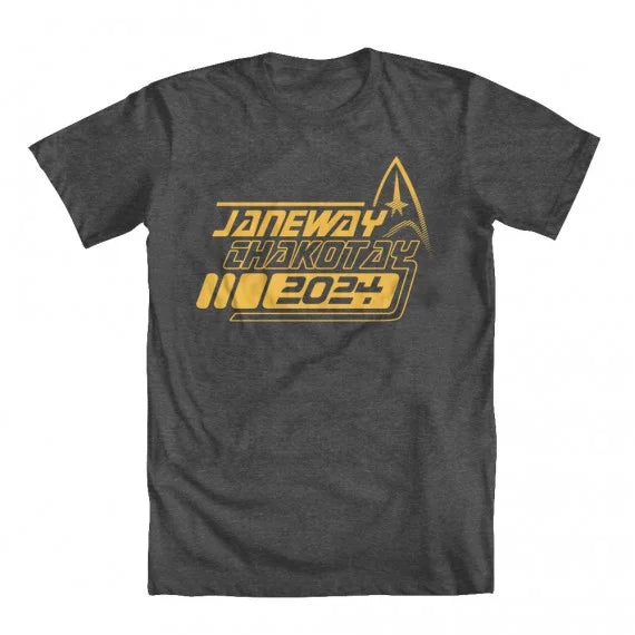 Janeway Men's Artwork by T-shirt Star Trek Original TEEZ Chakotay Charcoal 2024 X-Large Inspired GEEK