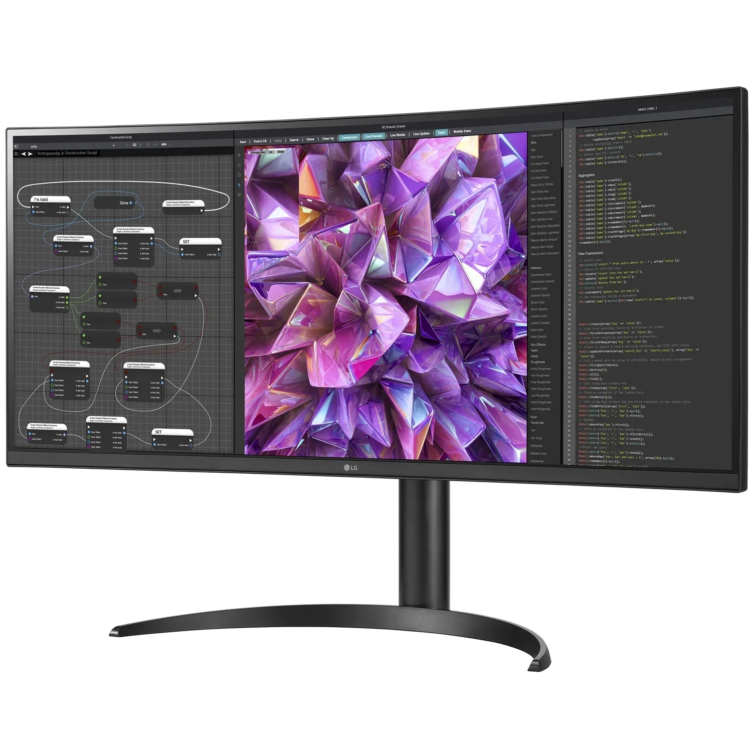 HDR IPS Curved KVM QHD LG Monitor 10 UltraWide Built-in 34WQ75C-B 34"
