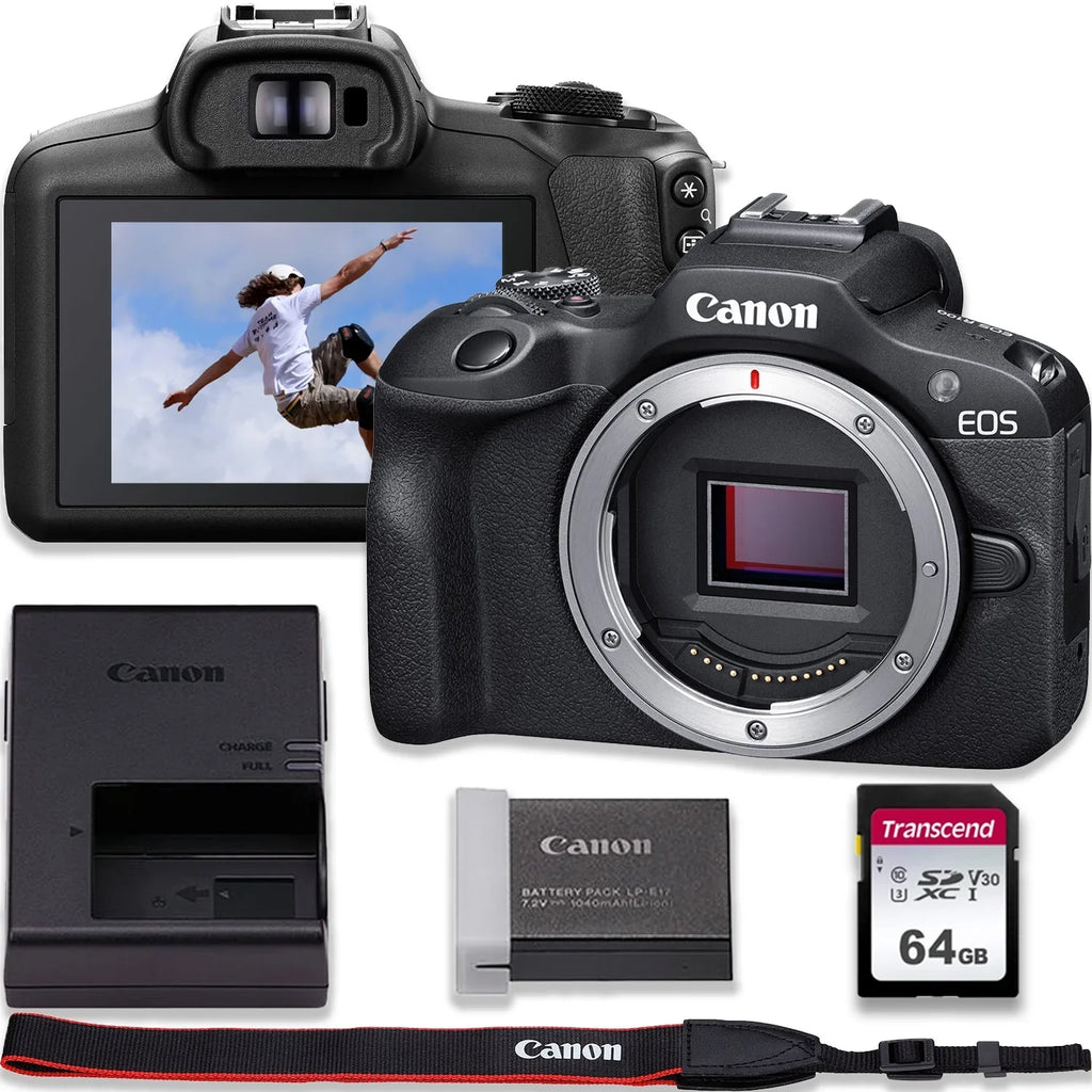 (BODY) Fast Mirrorless Card Memory EOS Canon R100 64GB Recording with Camera 4K Transcend Video