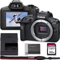 (BODY) Fast Mirrorless Card Memory EOS Canon R100 64GB Recording with Camera 4K Transcend Video
