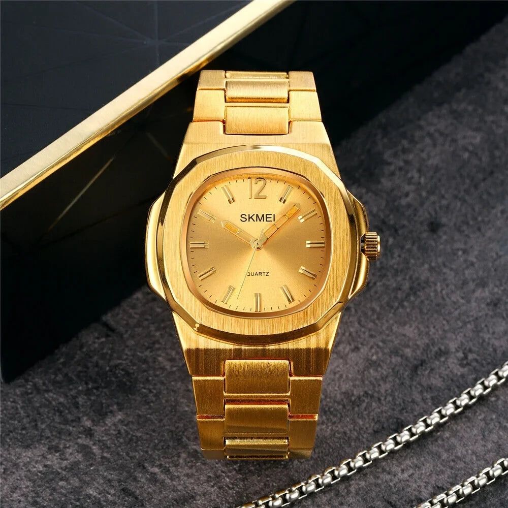 Steel Male Gold Watch Business Luxury Gift For Wristwatch Men Quartz