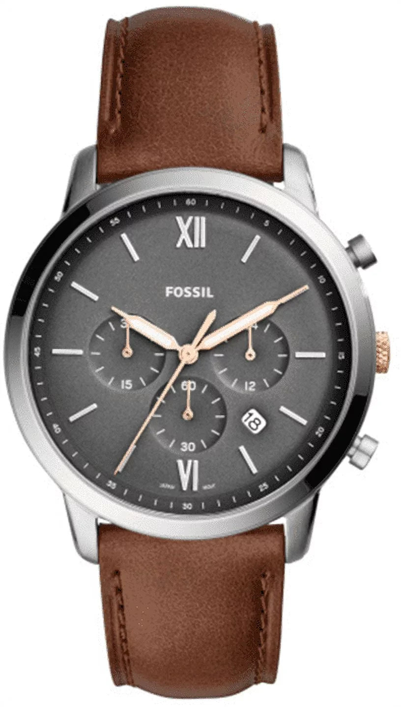 Fossil Neutra Band Leather Watch Men's Brown Chronograph FS5408