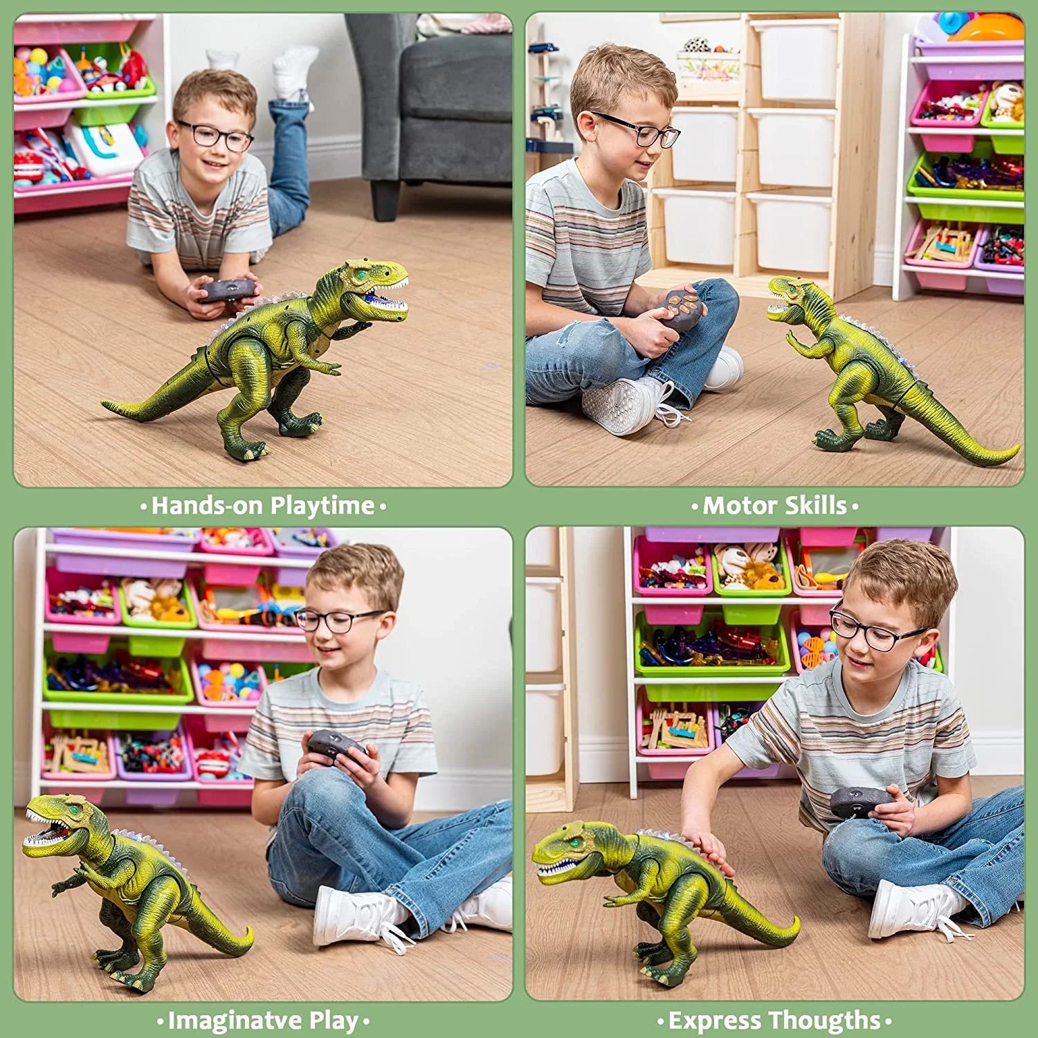 Rex with Boys Boys,Big saur Toy,Electronic Gift dinosaur Roaring saur for dinosaur Toy,Birthday Kids Girls,Green Dancing Toy Kids Robot and Light T Walking Steam Toy dinosaur Sound, for and JOYIN