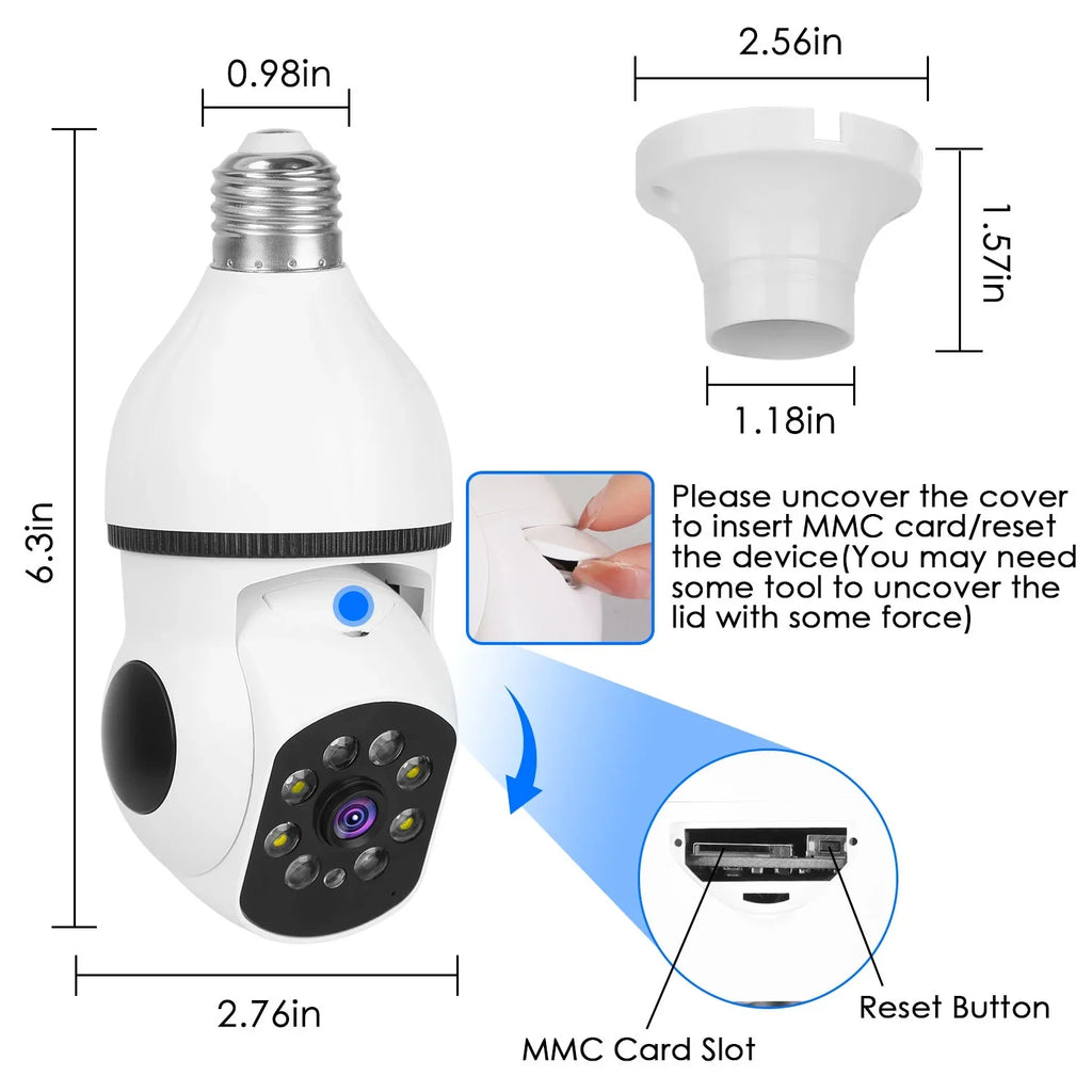Panoramic Bulb E27 iMounTEK Surveillance Audio APP Control Camera Motion Night 1080P Vision Two-Way FHD Alarm Security Tracking Electric Camera WiFi 360 Degree Wireless