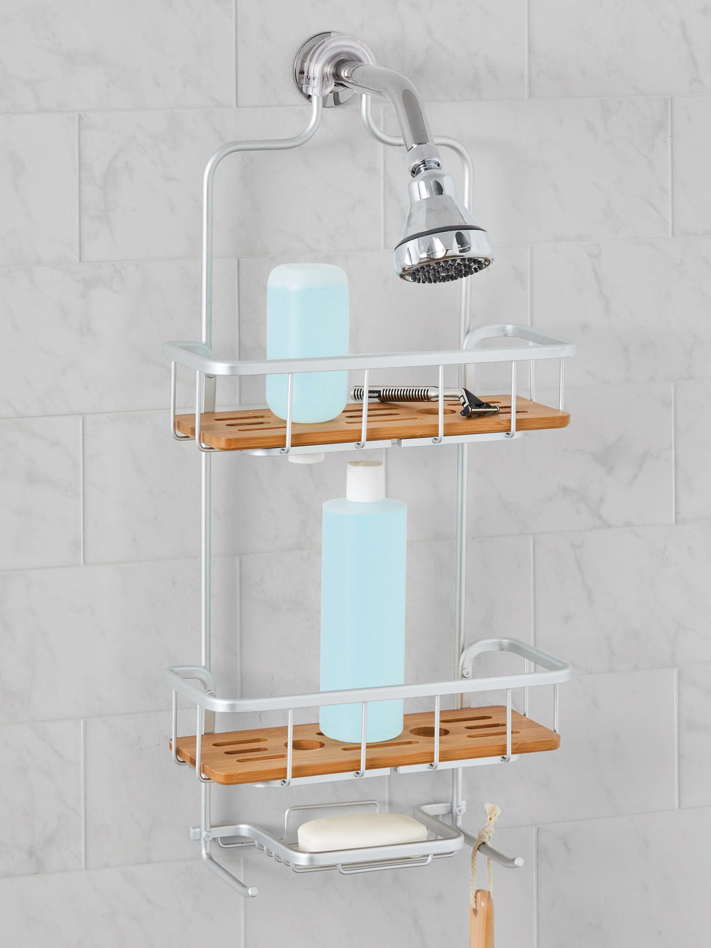 Shower Caddy Rust Better Chrome Gardens Homes Shelves, Bamboo & Proof with Aluminum Satin