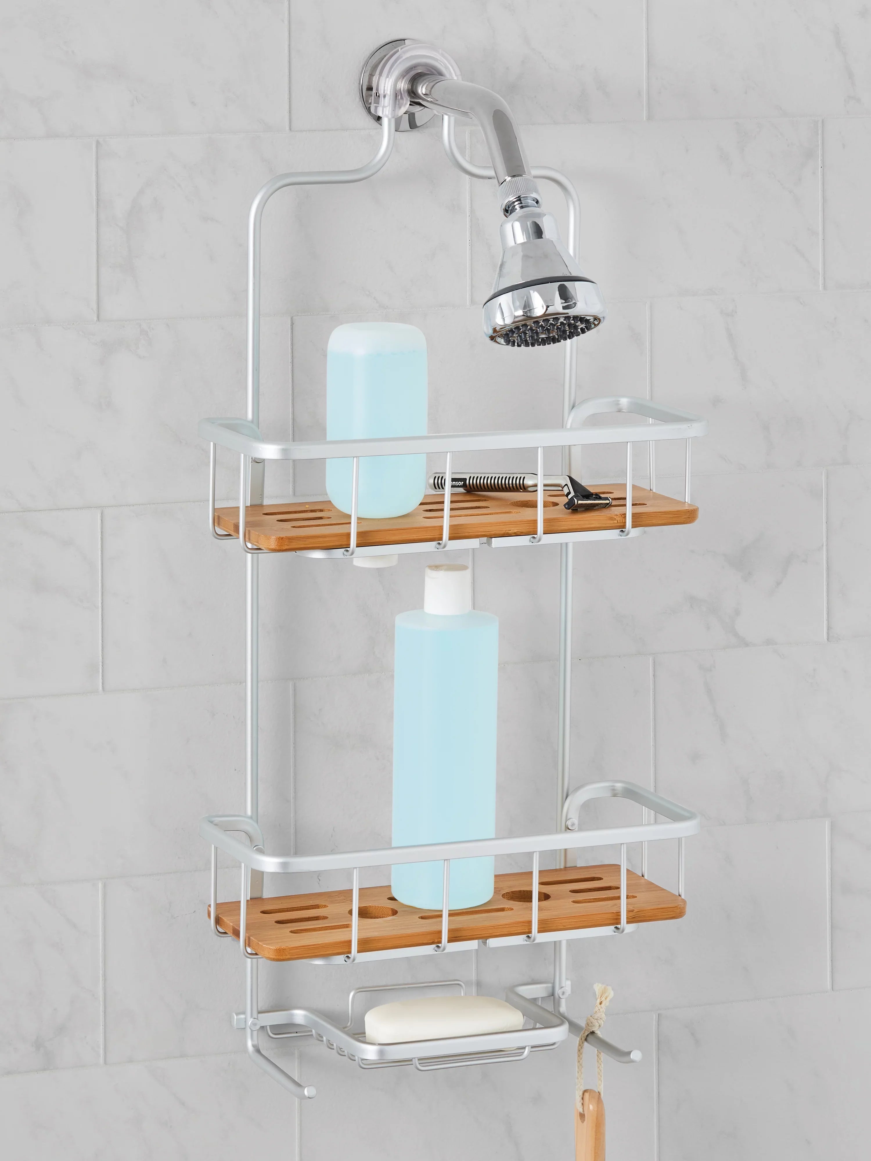 Shower Caddy Rust Better Chrome Gardens Homes Shelves, Bamboo & Proof with Aluminum Satin