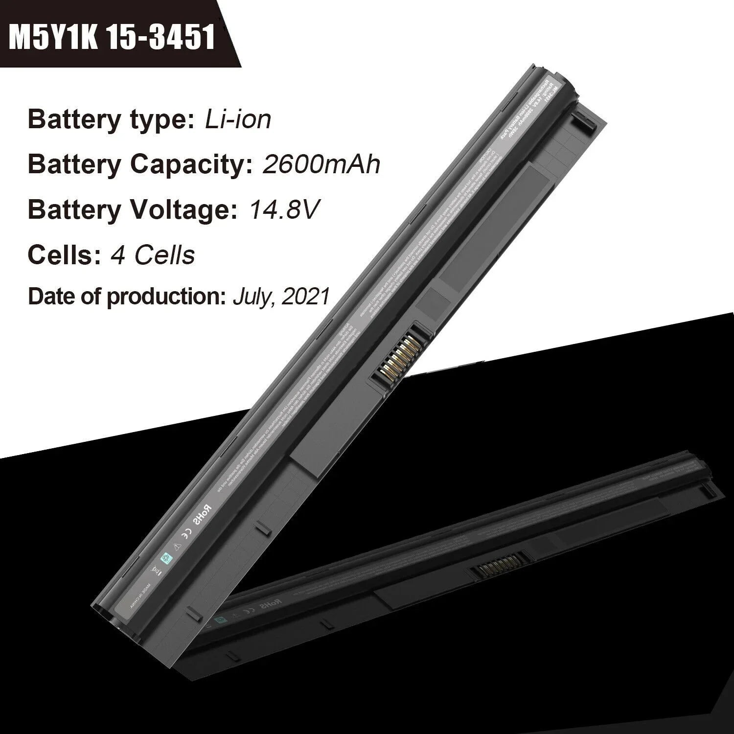 2 5000 14 40WH Series Inspiron 17 M5Y1K Dell for 15 3000 Batteries 14.8V US
