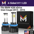 BMW 428i Coupe Mega 16 Light H8 2015 BMW 2016 Gran Fog 428i LED 4 White Diamond Gran Headlight Coupe H11 xDrive 12V 15 H9 Replacement Automotive 60W Racer 10000LM Sided Bulbs 6000K xDrive