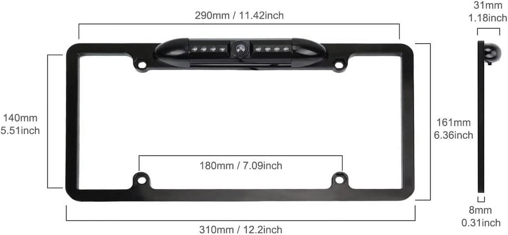 Radio Night AVH-210EX DMH1770NEX Angle Waterproof with AVH-120BT HD Backup View Camera Vision 170¡ã AVH-2550NEX Compatible CAM108 Car Rear DMH-WT8600NEX DMH-160BT License Pioneer Plate DMH-100BT