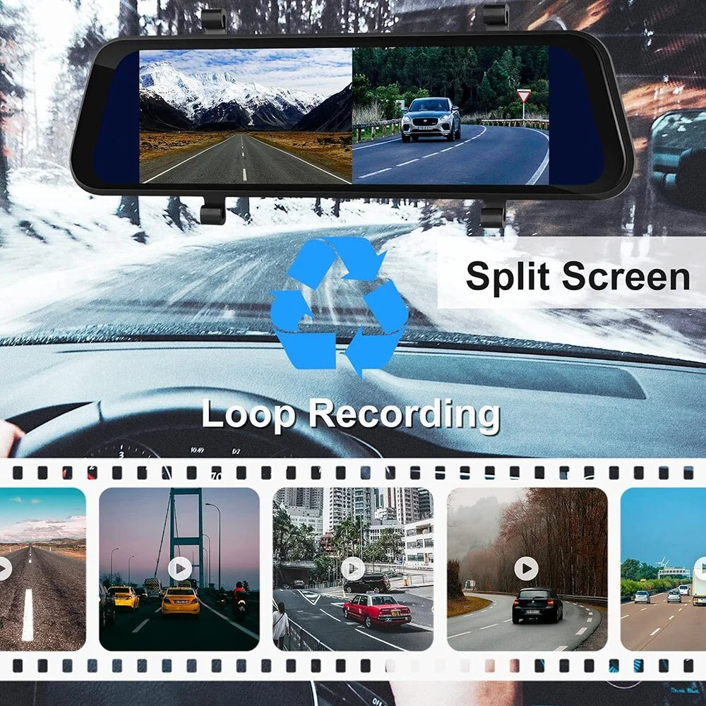 and Mirror Cam, Camera, 1440P Parking Vision, Free Night 2.5K Card View Dash WiFi, 10" 32GB Rear Mirror 1080P Camera Front Assistance, Rear with