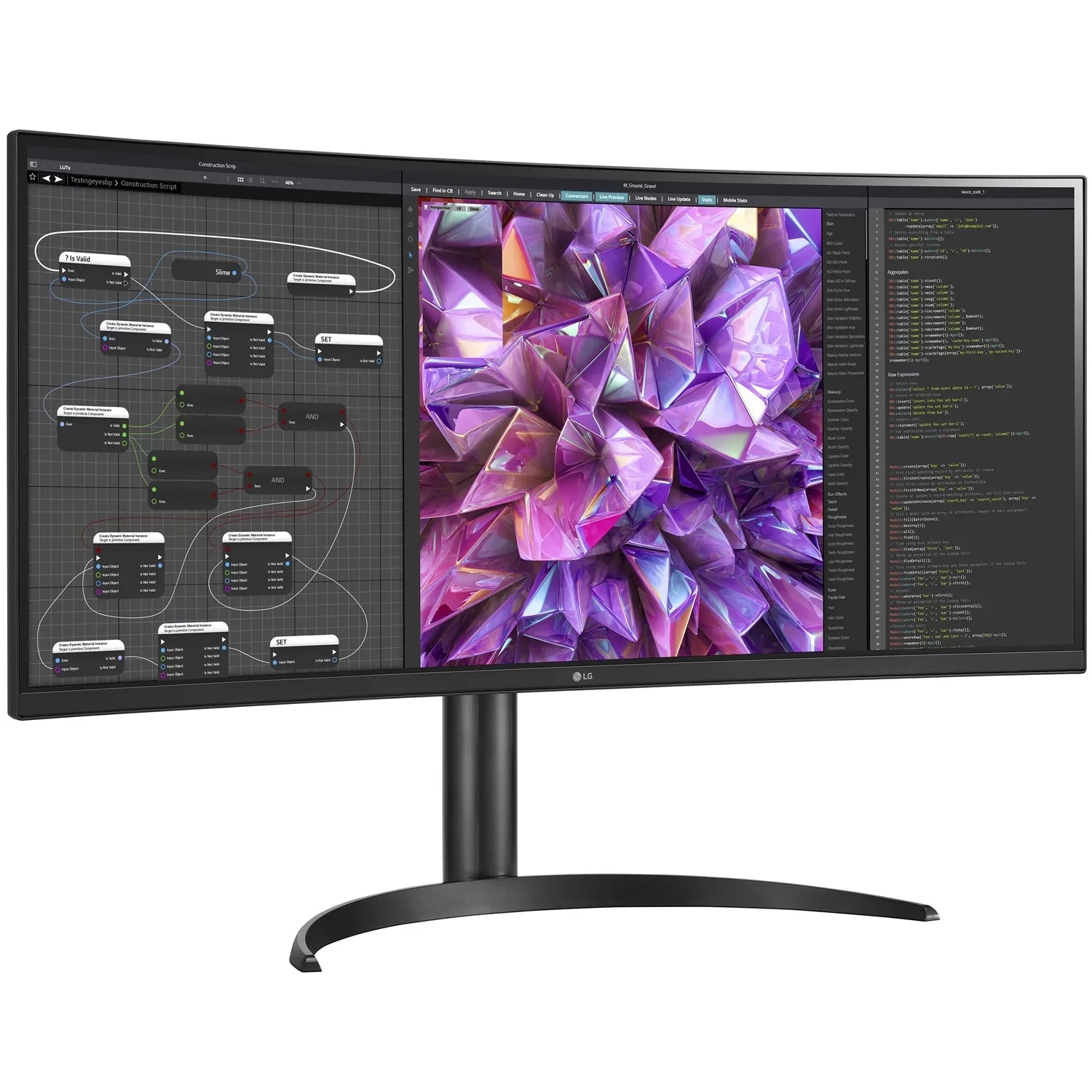 HDR IPS Curved KVM QHD LG Monitor 10 UltraWide Built-in 34WQ75C-B 34"