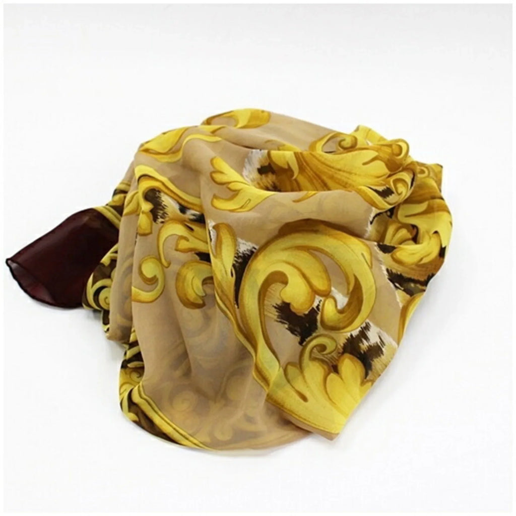 Large Scarf Wine Women's Ferragamo (Good) Beige Pre-Owned Muffler Silk x Salvatore Pattern Tiger