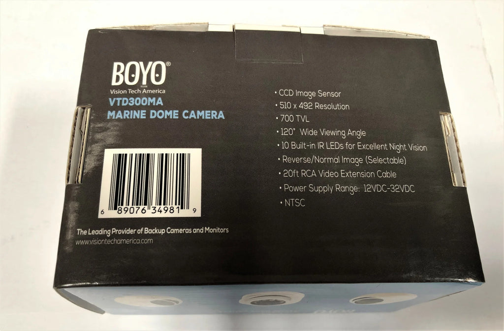 Boyo White with & Tech - Vision Vision Dome Camera BOYVTD300MA Night Marine