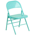 & Teal Tantalizing Metal Folding Double Chair Hinged Series Flash Braced Furniture HERCULES COLORBURST Triple
