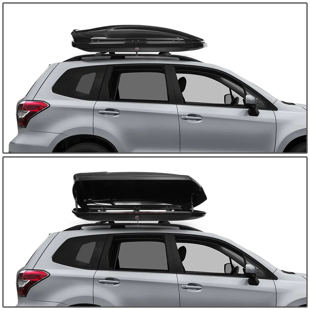 Roof Storage Side Cross DNA 17 PT-ZTL-8136-BK Cargo Box Forester 15 2018 Side For Top 16 to Keys Rail Carrier 2014 Bar Motoring w/ Dual Subaru Opening + Aluminum Luggage